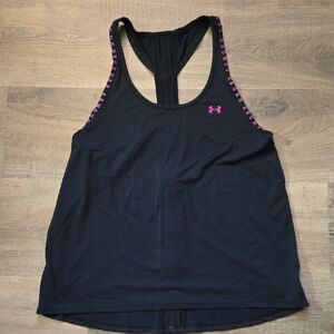 Women's Under Armour Knockout Tank Top Black Amd Pink Medium